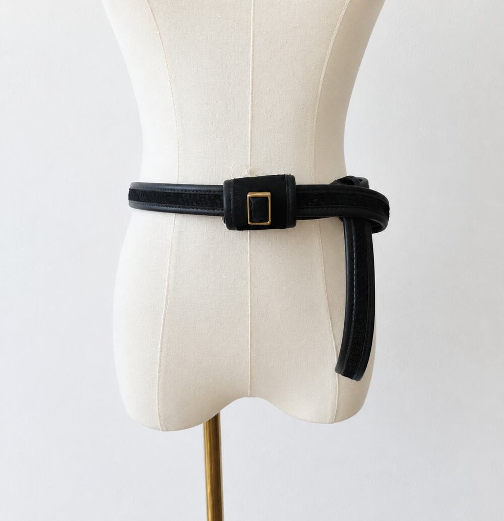 Vintage 80s R Spenser Leather Belts Adjustable Size S-L Jeweled Details